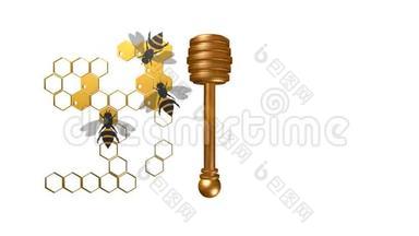 蜜蜂，图标，标志，<strong>最佳</strong>三维插图，<strong>最佳</strong>动画